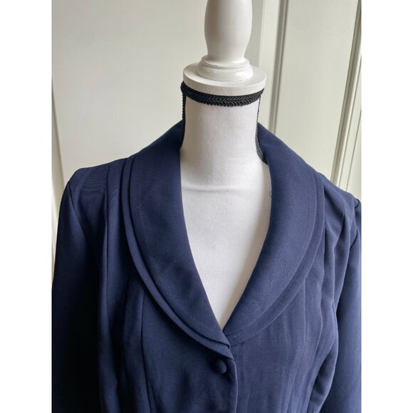 Danny & Nicole Navy Pleated Jacket - Size 14 - Picture 5 of 7